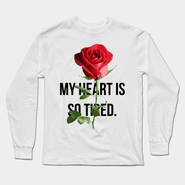 Heart Rose Long Sleeve T-Shirt by White Name